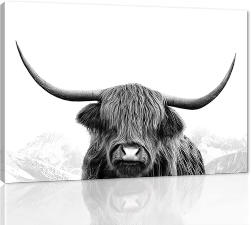 Miniatura 25 de Póster moderno de pared de vaca de las tierras altas, póster impreso en lienzo alpino desierto, decoración de pared de animales para sala de estar