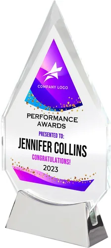 Miniatura 3 de Placa de vidrio personalizada de 9 1/4 pulgadas para premios y trofeos, premio personalizado para empleado del mes, regalo de jubilación, liderazgo