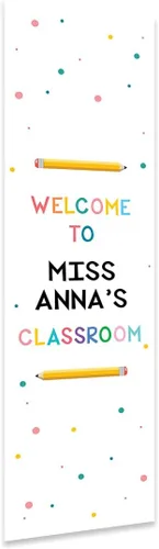 Miniatura 8 de Andaz Press Letrero de bienvenida vertical personalizado para el aula de 13 x 47 pulgadas para profesores, letreros de puerta de aula, letrero
