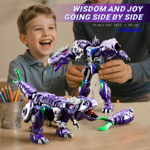 Miniatura 10 de Resosese Figuras de juguetes transformadores, juguetes robot para niños, figura de acción para niños, juguetes de dinosaurio de cumpleaños