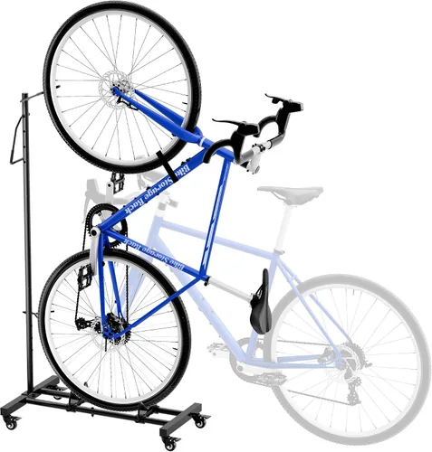 Sttoraboks Soporte vertical de estacionamiento para bicicletas, altura ajustable para ruedas de 29 pulgadas, ahorro de espacio e independiente para
