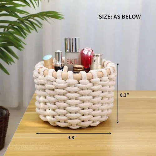 Miniatura 3 de Cestas anidables para horno para organización de juguetes y hogar, cesta de almacenamiento de cuerda de algodón, cesta de almacenamiento de regalo