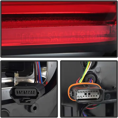 Miniatura 4 de ACANII - Para 2015 2016 2017 Ford F150 camión w/sensor de punto ciego rojo claro completo LED luz tubo luces traseras lámparas de freno