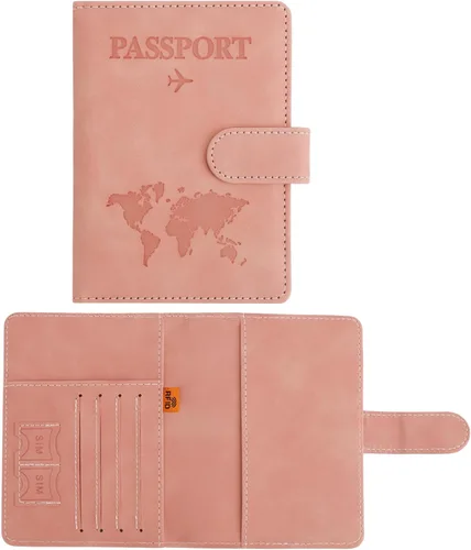 Miniatura 11 de Funda para pasaporte para viajes, funda para pasaporte con ranura para tarjeta de crédito y ranura para tarjeta de embarque, funda para pasaporte