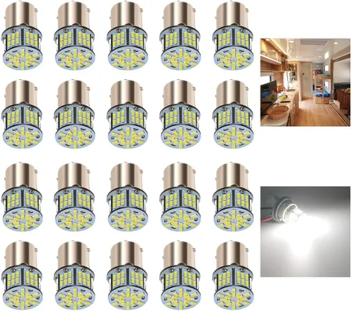 Miniatura 5 de KISLED Luces LED Interiores para RV de 12V, 20 Paquetes de Bombillas LED 1141 1156 1003 1073 BA15S 7506 para RV Caravana Remolque Barco Maletero