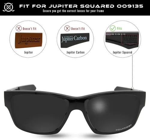 Miniatura 3 de SOLODAD Lentes de repuesto para gafas de sol Oakley Jupiter Squared OO9135 polarizadas