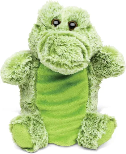 DolliBu - Marioneta de mano de cocodrilo de peluche para niños, juguete de peluche suave para espectáculos de marionetas, teatros de marionetas para
