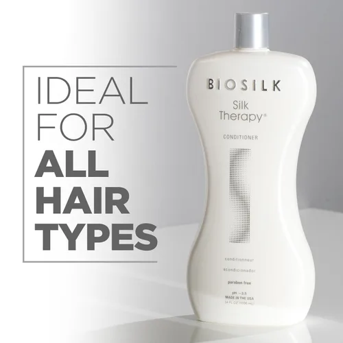 Miniatura 3 de BioSilk Acondicionador de terapia de seda, hidrata y acondiciona el cabello para un brillo increíble, sin sulfatos, parabenos y crueldad, 34 onzas