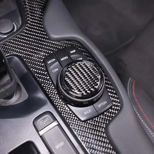 Miniatura 4 de Daeiclru Cubierta de perilla multimedia de control central de fibra de carbono suave para Toyota Supra GR A90 A91 MK5 2019-2022, cubierta de botón