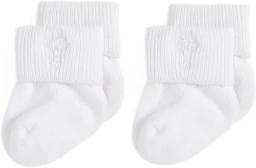 Miniatura 3 de EPEIUS Calcetines de bautizo para bebés, niñas y niños, calcetines de bautismo con cruz, recién nacidos, niños pequeños