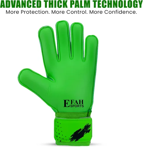 Miniatura 4 de Guantes de portero de fútbol para niños y jóvenes, guantes de portero de fútbol con palmas de agarre fuerte Verde