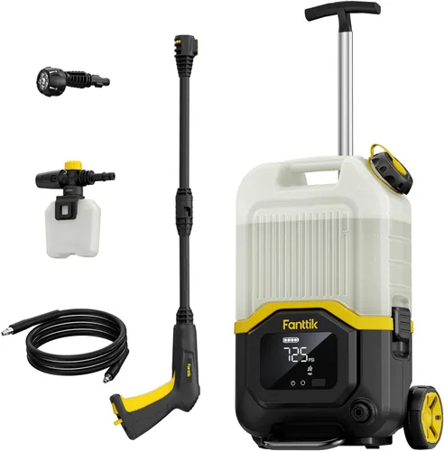 Fanttik NB8 Ultra Lavadora a Presión Inalámbrica con Tanque de 4.0 Galones, Máx 725PSI Lavadora Eléctrica a Presión con Boquilla 5-en-1, Manguera de