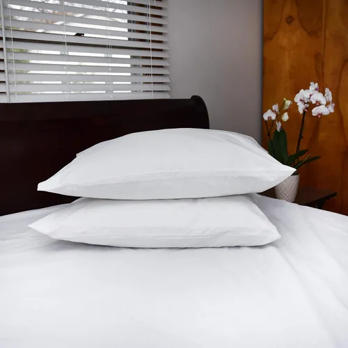 Miniatura 4 de Pacific Linens Fundas de almohada de mezcla de algodón blanco, calidad de hotel de 20 x 30 pulgadas, paquete de 2 fundas de almohada