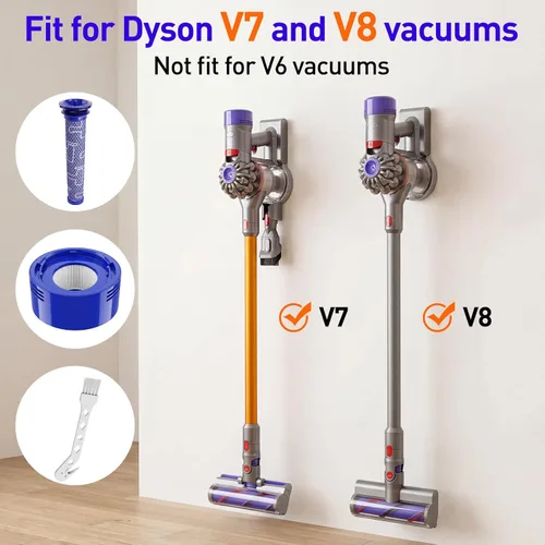 Miniatura 2 de Paquete de 8 filtros de vacío de repuesto para Dyson V7, V8 Animal y V8 Absolute Vacuum, 4 postes, 4 prefiltros, reemplaza la pieza # 965661-01
