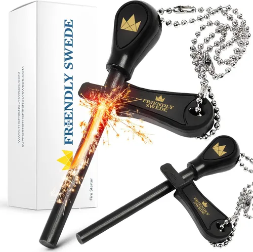Miniatura 8 de The Friendly Swede Herramienta Encendedor de Fuego XL Ferro Rod — Herramienta de Supervivencia Encendedor de Fuego de Pedernal y Acero con Varilla