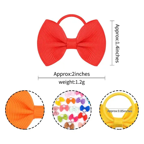 Miniatura 2 de Lazos elásticos de 2 pulgadas para el pelo para bebés, lazos elásticos con banda de goma, soportes para cola de caballo, accesorios para el cabello