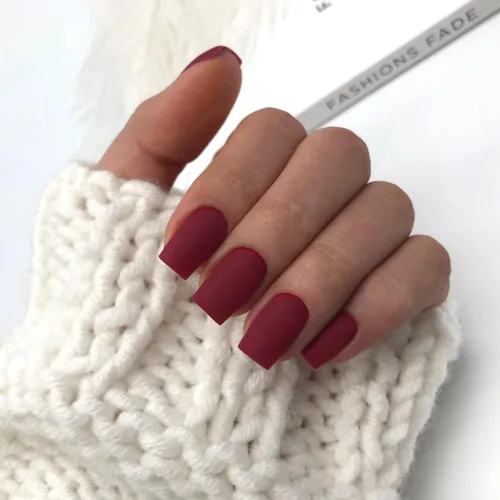 Miniatura 10 de KQueenest Uñas Postizas de Presión Azul Real Cortas Medianas Cuadradas con Pegamento, Juego de Uñas Falsas Sólidas Oscuras Cortas Ataúd Acrílicas