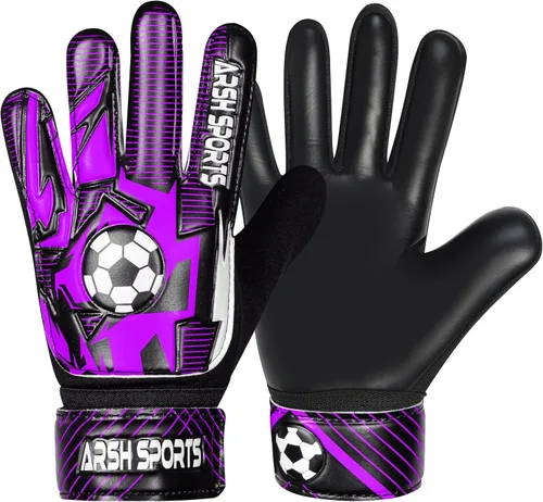 Miniatura 15 de Guantes de portero de fútbol para niños, guantes de portero para jóvenes niños y niñas con palma de látex de 4MM, antideslizantes, protección doble