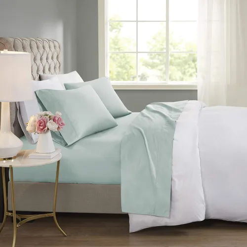 Miniatura 13 de Beautyrest BR - Juego de sábanas de mezcla de algodón refrescante de 600 hilos con bolsillo profundo de 16 pulgadas, para todas las estaciones, Gris