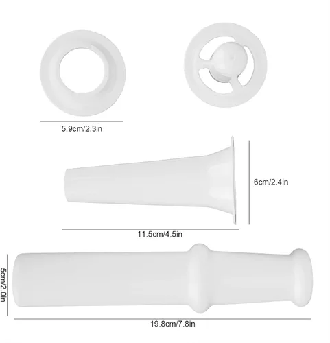Miniatura 3 de Accesorio para molinillo de alimentos para batidoras de pie de cocina con empujador universal de alimentos + boquilla de relleno de salchichas +