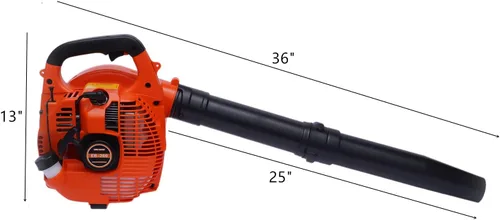 Miniatura 2 de Soplador de hojas de mochila 25.4CC 2 tiempos alimentado a gas jardín patio ventilador limpio 275 CFM, 750W 7500RPM, motor de refrigeración por