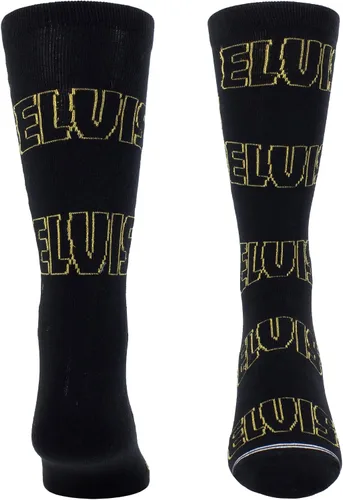Miniatura 2 de PERRI'S SOCKS Elvis Presley Signature Crew Socks - Calcetines con licencia oficial, suaves, transpirables, acolchados, novedosos calcetines de banda