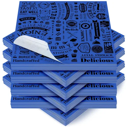 Miniatura 25 de 1000 piezas de hojas de papel encerado para delicatessen de 12 x 12 pulgadas, resistentes a la grasa, forros para bandejas canasta, papel de Blanco