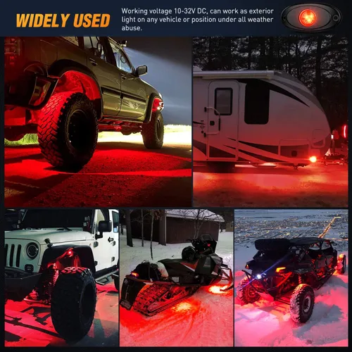 Miniatura 8 de Nilight Luz LED de roca, 6 unidades de luz roja impermeable debajo del cuerpo, luces interiores exteriores para coche, camión, camioneta, ATV, UTV