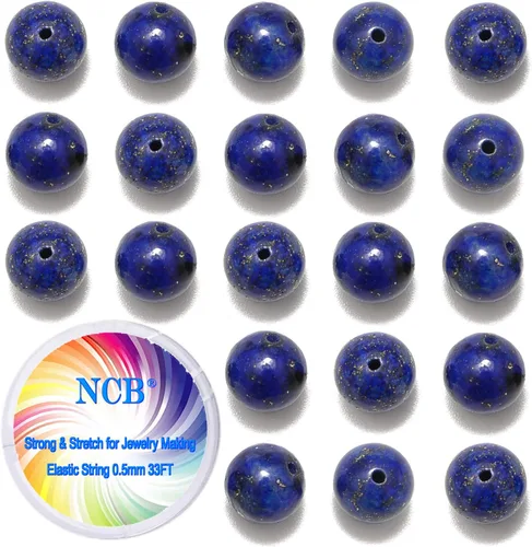 Miniatura 41 de NCB - 200 cuentas sueltas de turquesa africana de 0.15 pulgadas (4 mm) para joyería, cuentas semipreciosas naturales redondas y suaves con espaciador
