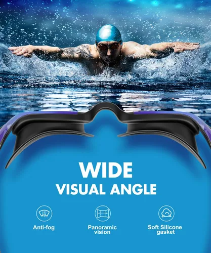 Miniatura 5 de NSSIW Gafas de natación para adultos: gafas de piscina para hombres y mujeres con protección UV400 antivaho sin fugas, paquete de 3