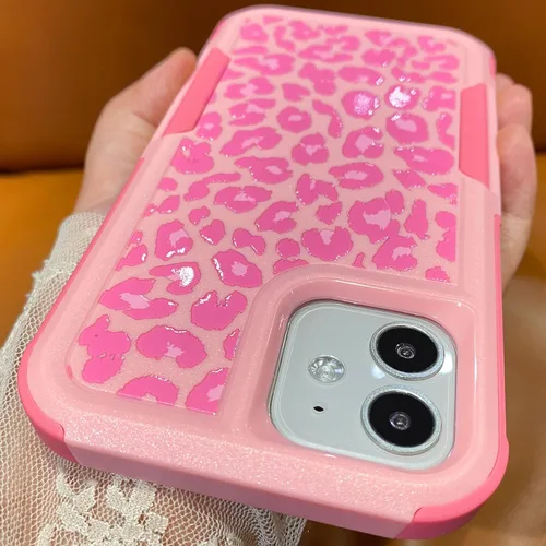 Miniatura 2 de Funda para iPhone 11 con Estampado de Leopardo Guepardo Rosa, Resistente de Servicio Pesado Robusto Protección Completa del Cuerpo Resistente a