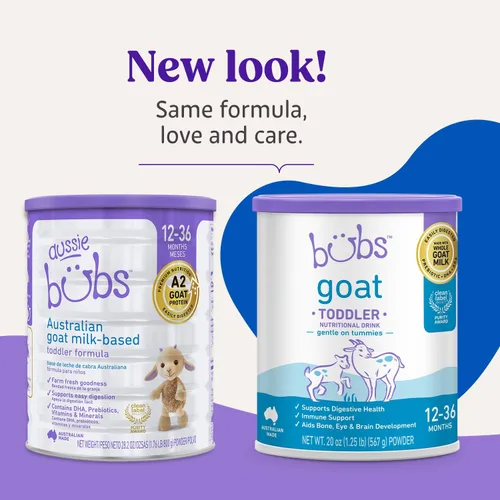 Miniatura 2 de Bubs Goat - Bebida nutricional para niños pequeños, fórmula suave a base de leche de cabra entera sin OGM, para niños de 12 a 36 meses, 20 onzas
