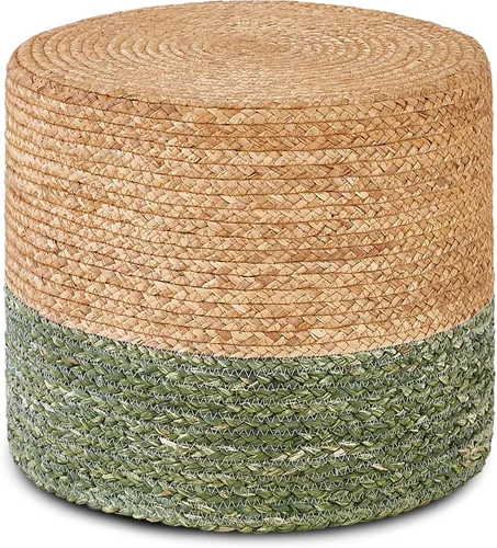 Miniatura 14 de Wimarsbon Puf Otomano de 18'', Puf Trenzado Natural, Puf de Salón Rústico Tejido a Mano, Taburete Reposapiés Boho para Dormitorio, Mesa de Acento