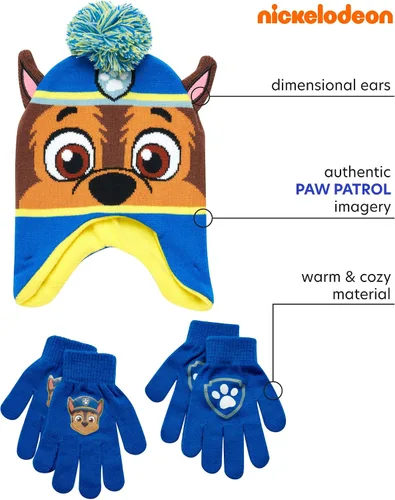 Miniatura 2 de Nickelodeon Sombrero de invierno de Paw Patrol para niños 2 pares de guantes o mitones niñosniños pequeños