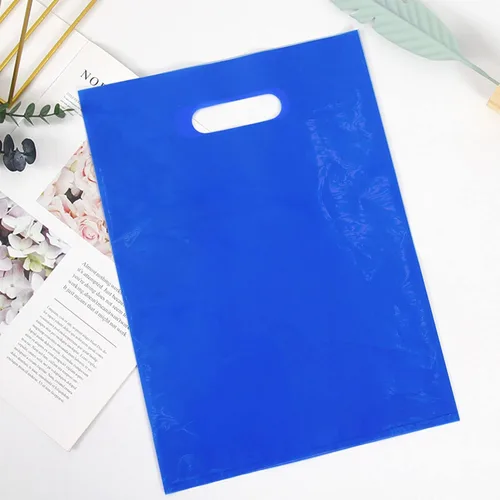 Miniatura 5 de TOSPARTY 40 bolsas de regalo de plástico azul, bolsas de dulces de Pascua, bolsas troqueladas son resistentes para fiestas, bolsas de regalo