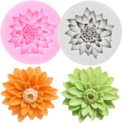 Miniatura 26 de Moldes de silicona de girasol, molde de fondant de flores para decoración de pasteles, decoración de cupcakes, pasta de caramelo de chocolate, juego