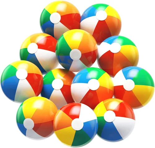 Miniatura 9 de Beach Balls 3PCS, 16'' Inflatable Beach Balls for Kids Bulk, Swimming Pool Toys Beach Toys for Summer Water Games, Hawaiian Tropical Theme Party