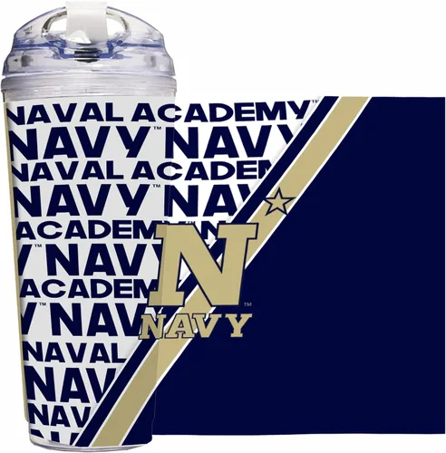 Miniatura 108 de Rico Industries Taza acrílica NCAA estándar de 24 onzas con tapa con bisagra, taza de doble pared oficialmente licenciada con pajita