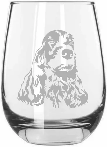 Miniatura 138 de Sakhalin Husky Dog - Copa de vino grabada personalizada de 15.25 onzas sin tallo