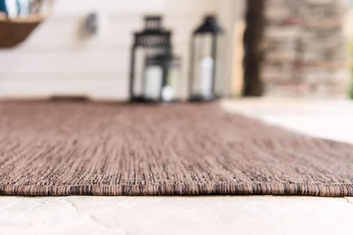 Miniatura 3 de Unique Loom Collection Alfombra de Área Plana Casual de Transición Sólida Jaspeada para Interiores/Exteriores