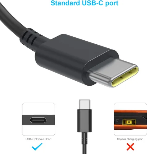 Miniatura 5 de Cargador USB-C para laptop de 65 W, cargador Chromebook compatible con Lenovo Chromebook C330 S330 100e 300e 500e Yoga C930 C940 720 ThinkPad T480