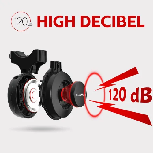 Miniatura 2 de Bocina de bicicleta electrónica de 120 db para ciclismo, cuerno de bicicleta eléctrica, 4 modos de sonido con batería recargable, impermeable