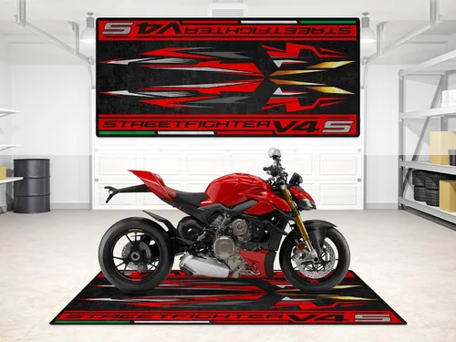 Miniatura 9 de Tapete de estacionamiento para modelos de motocicleta Streetfighter V4 S, tapete para exhibir y para pozo, lavable, antideslizante, para garaje