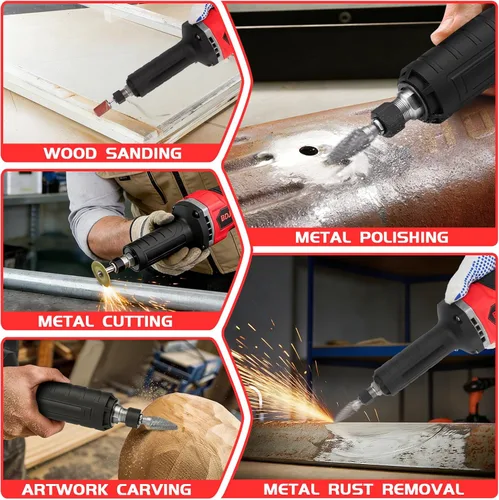 Miniatura 7 de Amoladoras inalámbricas para batería Milwaukee M18 de 18 V, motor sin escobillas de hasta 25000 RPM, pinza de 1/4 pulgadas para pulido, corte