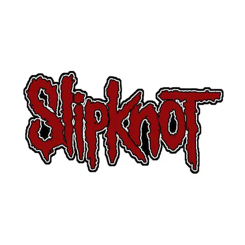 Miniatura 2 de Slipknot Patch Logo Cut Out Band Logo Official Red Embroidered Woven Iron On Size One
