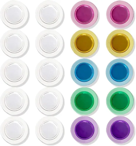 Imanes para pizarra blanca de cristal, pizarra de borrado en seco, grande, colores surtidos, paquete de 20 (20 unidades)