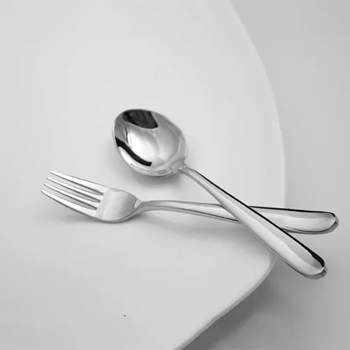 Miniatura 7 de VANRA Juego de cubiertos para niños de 3 piezas de acero inoxidable 18/10 para niños, juego de cubiertos plateados, cubiertos para niños