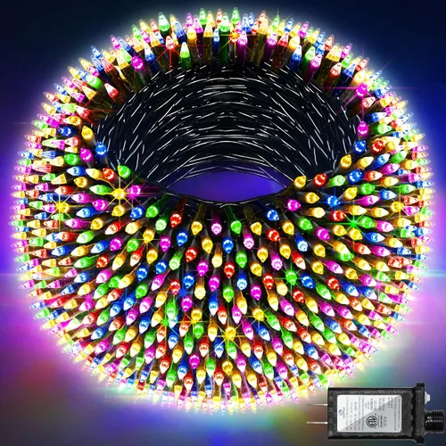 Miniatura 10 de QUHUATU - Guirnalda de 300 luces led de Navidad de 75 pies, 12 modos de iluminación, con memoria de temporizador, para árbol de Navidad, interiores