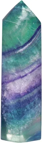 Miniatura 6 de SUNYIK Varita de puntos de cristal curativo de piedras preciosas, prisma de varita de un solo terminado para meditación, obsidiana negra Negro