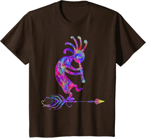 Miniatura 53 de Native American Kokopelli With Feather 2 - Camiseta Fan Fun, Negro, S